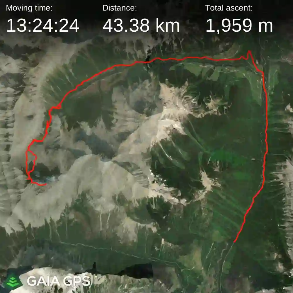 Route map for Mount Alberta involving 31.14km of distance and 2799m of elevation gain.