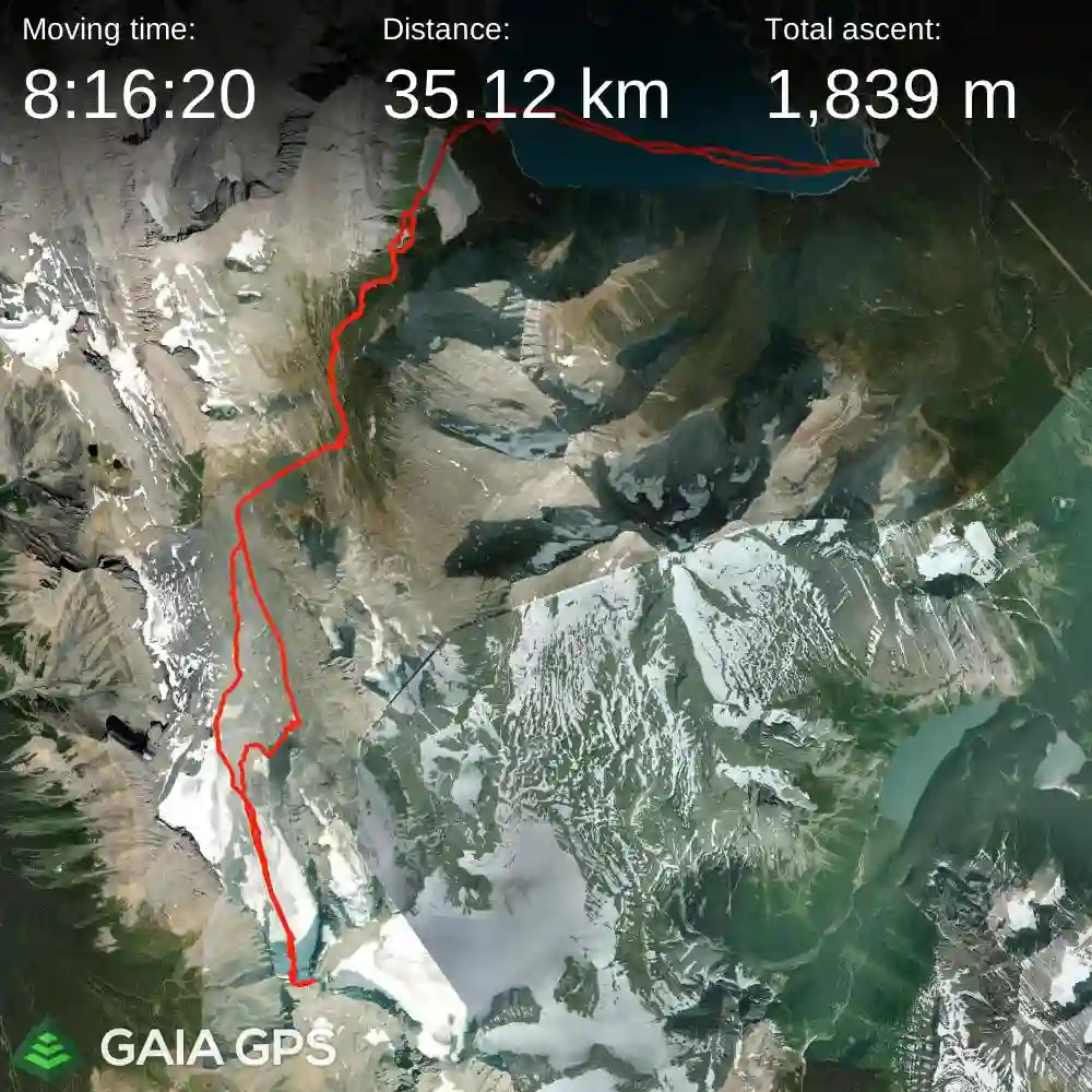 Route map for Mount Alberta involving 31.14km of distance and 2799m of elevation gain.