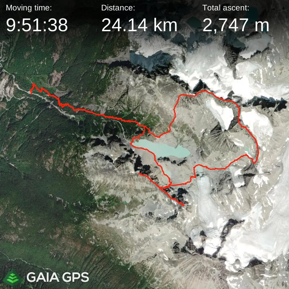 A GPS satellite map of the Armchair Traverse route with 24.14km in distance and 2747m in elevation gain.